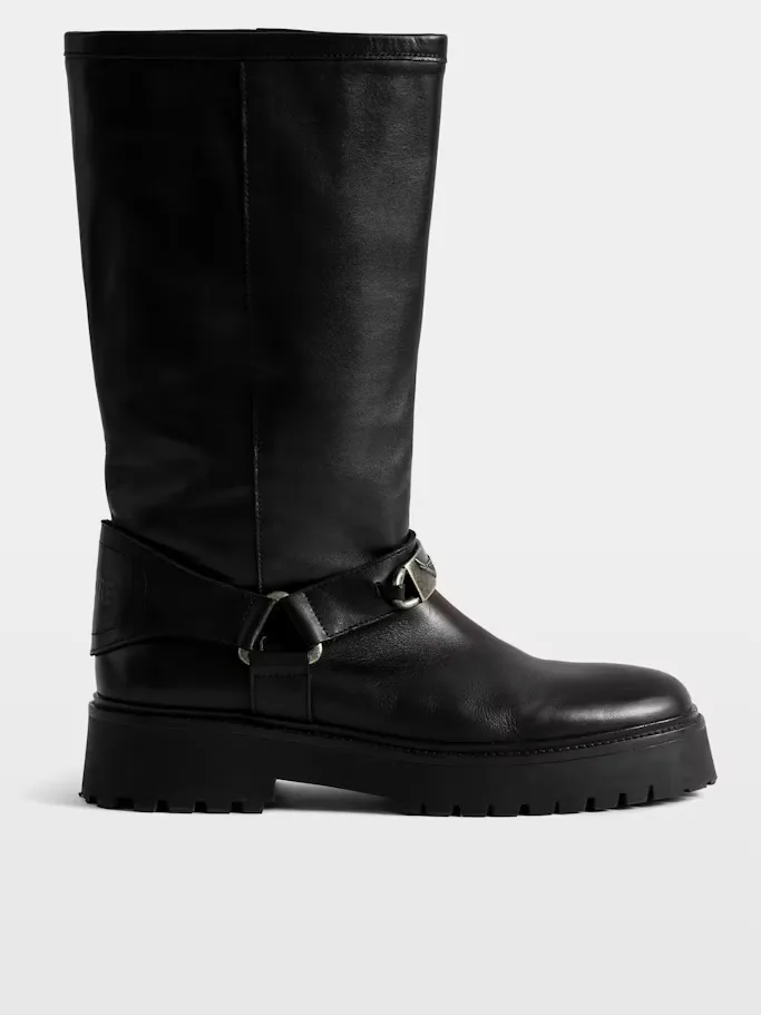 Angie Leather Biker Boots by Zadig & Voltaire