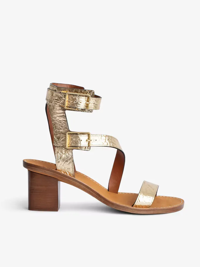 Cecilia Crinkled Caprese Sandals by Zadig & Voltaire
