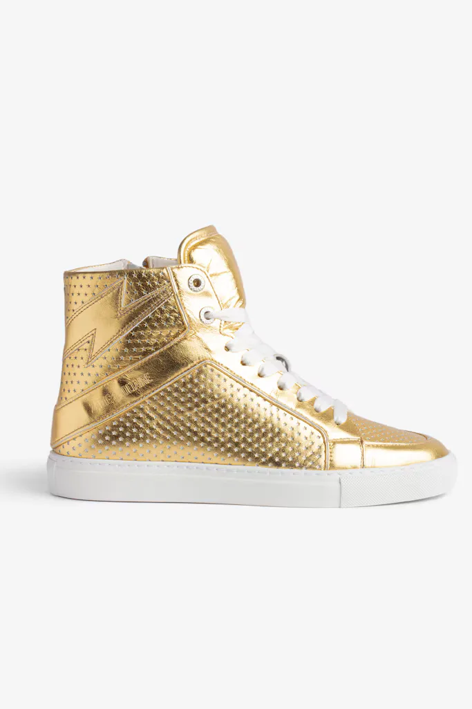 ZV1747 High Flash Vintage Metal Sneakers