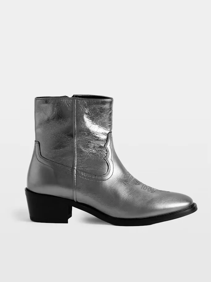 Tex Low Vintage Metal Boots by Zadig & Voltaire