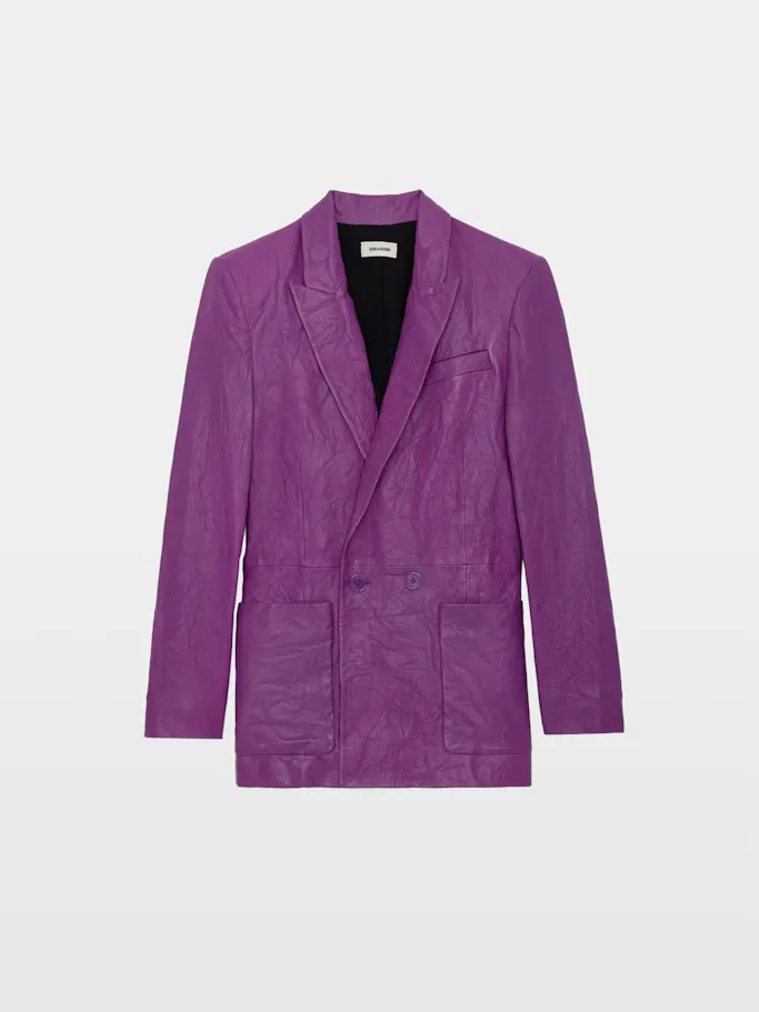 Visko Crinkled Leather Blazer