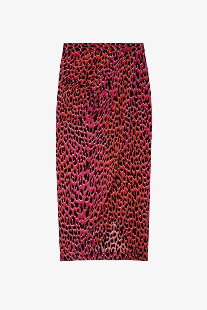 Jamelia Leopard Silk Skirt
