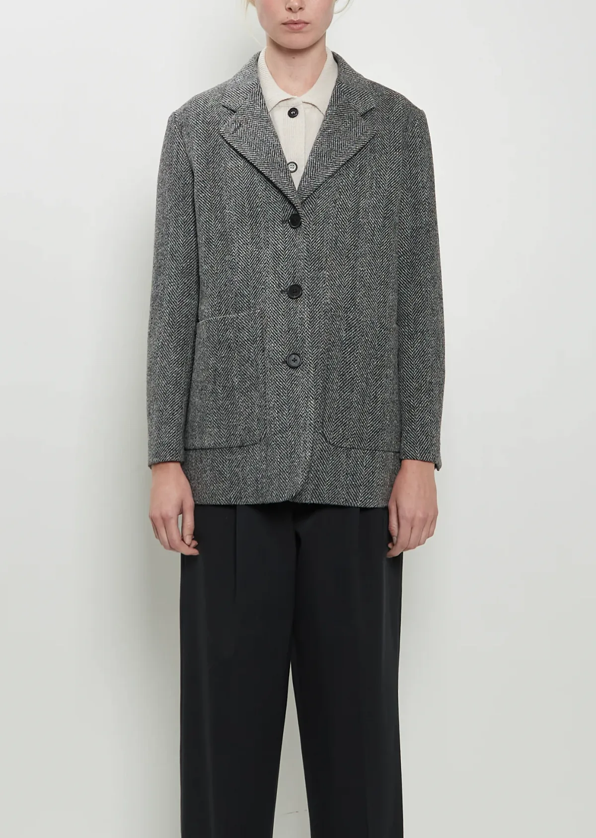 Relaxed Three Button Wool Jacket by Margaret Howell