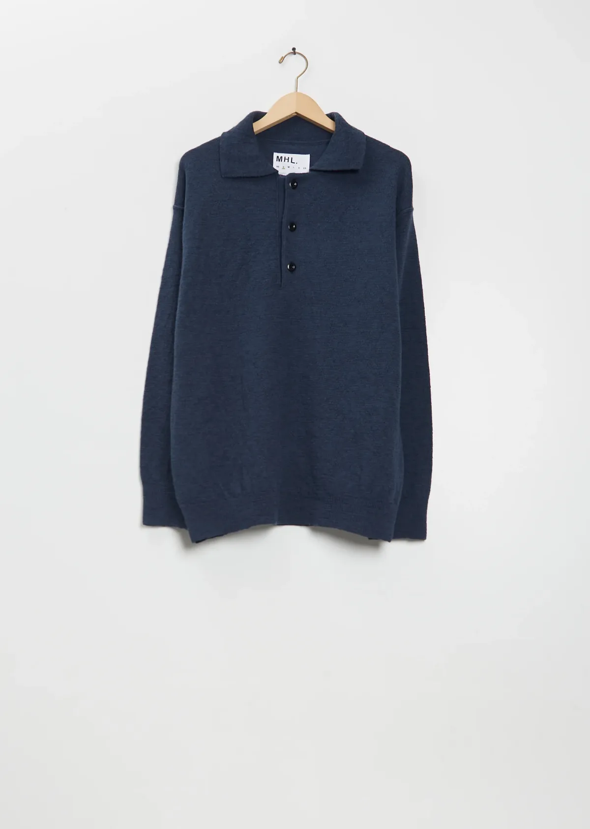 Oversized Wool Knitted Polo by Mhl by Margaret Howell Men