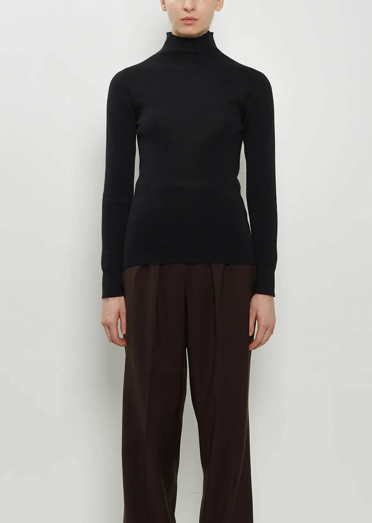 Ribbed Wool High Neck Jumper by Margaret Howell