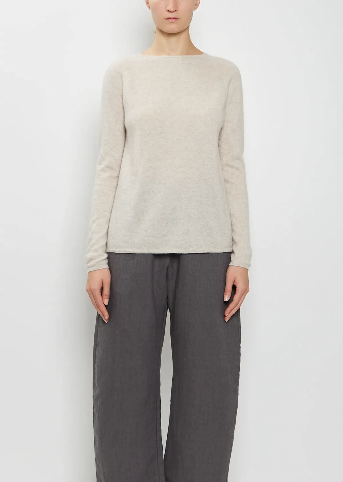 Silk Cashmere Crewneck Sweater by Apuntob