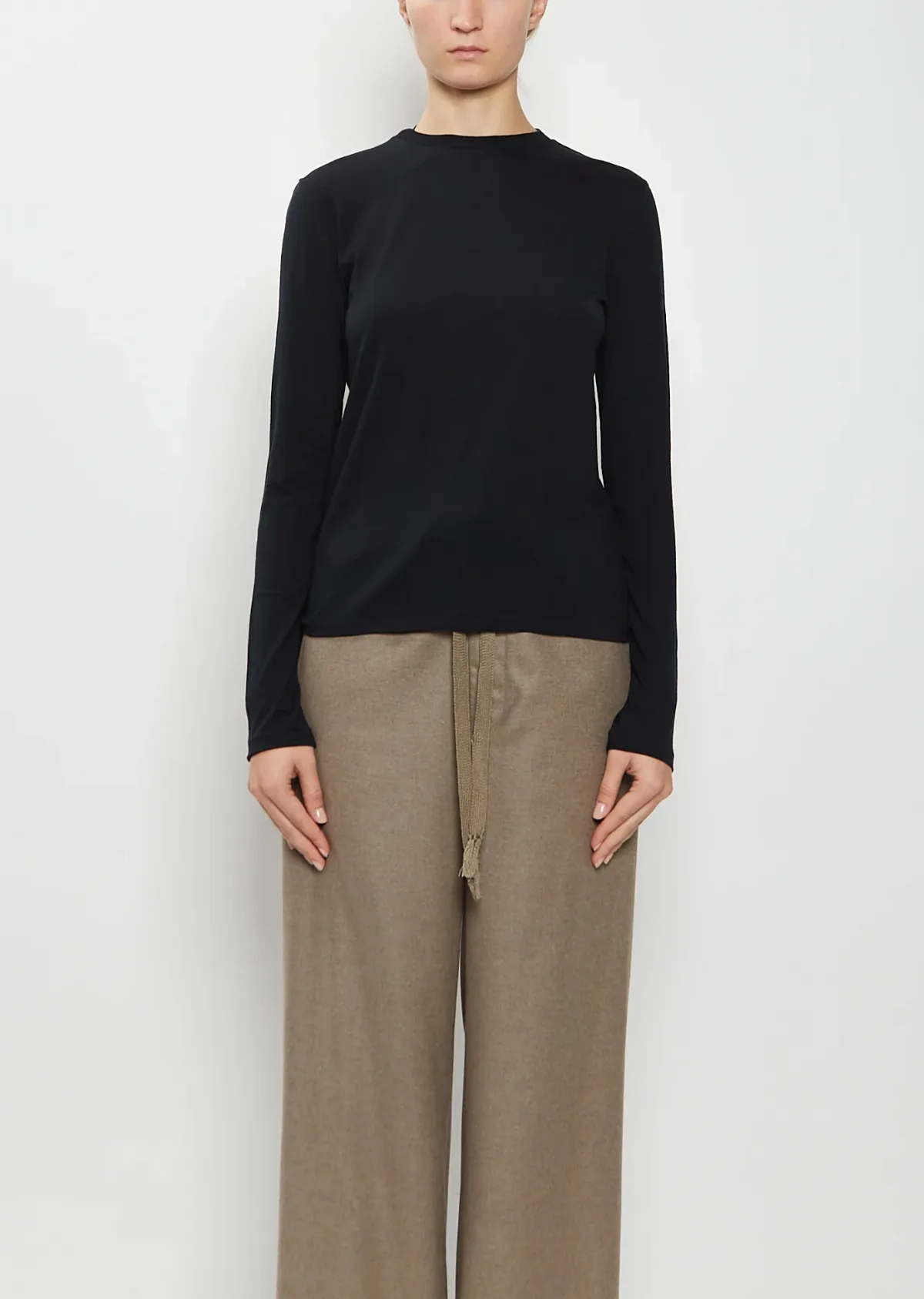 Wool Jersey Long Sleeve Tee by Auralee