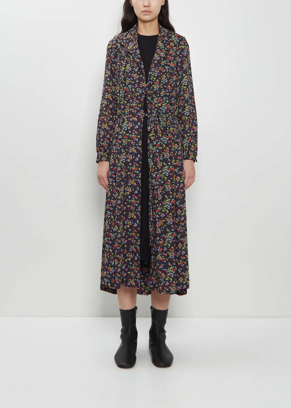 Georgette Flower Print Layered Wrap Dress by Junya Watanabe