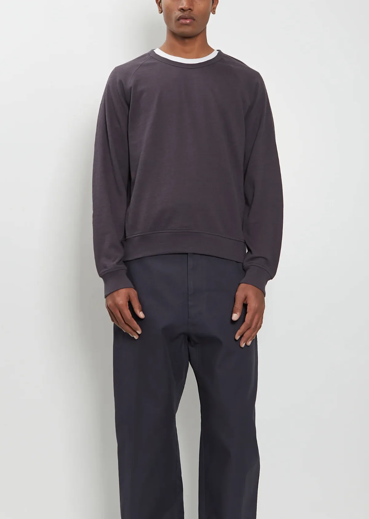 Crew Neck Cotton Wool Sweatshirt by Lemaire Men