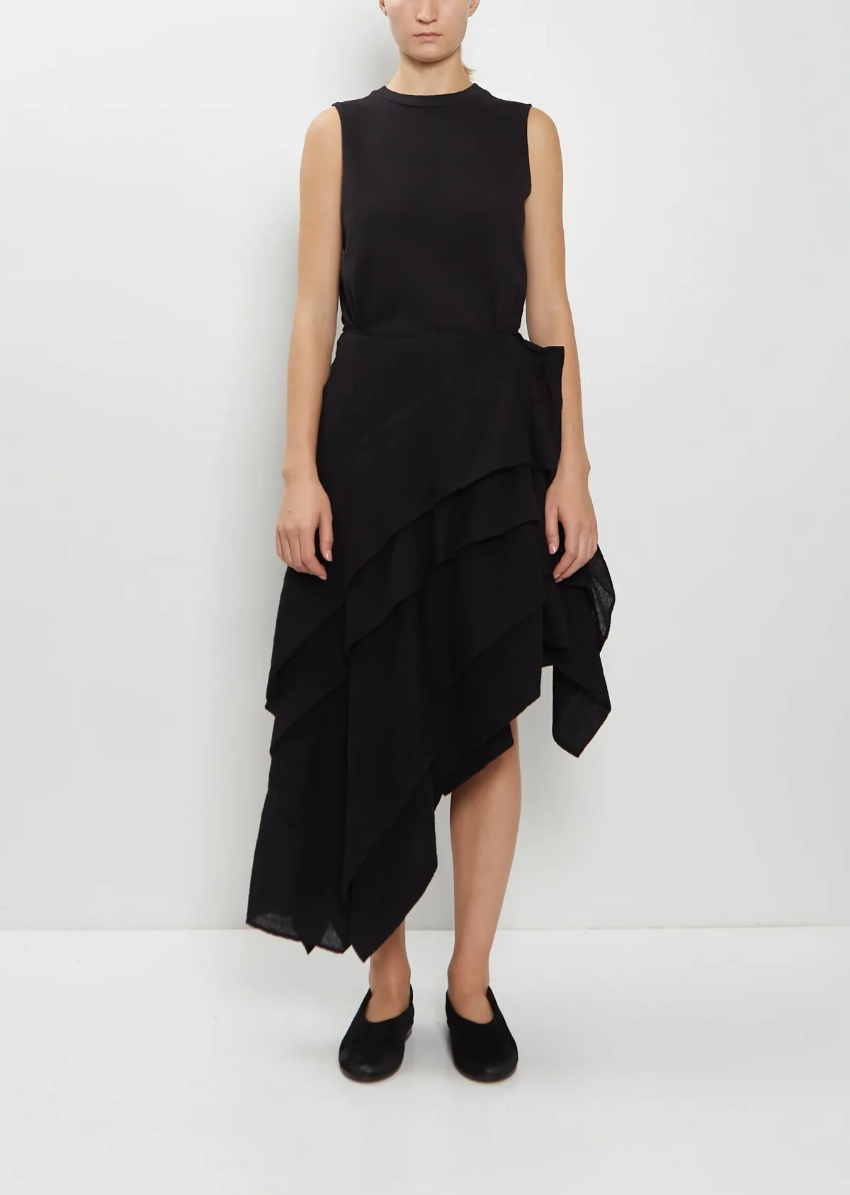 Wool Gauze Asymmetric Skirt by Yohji Yamamoto