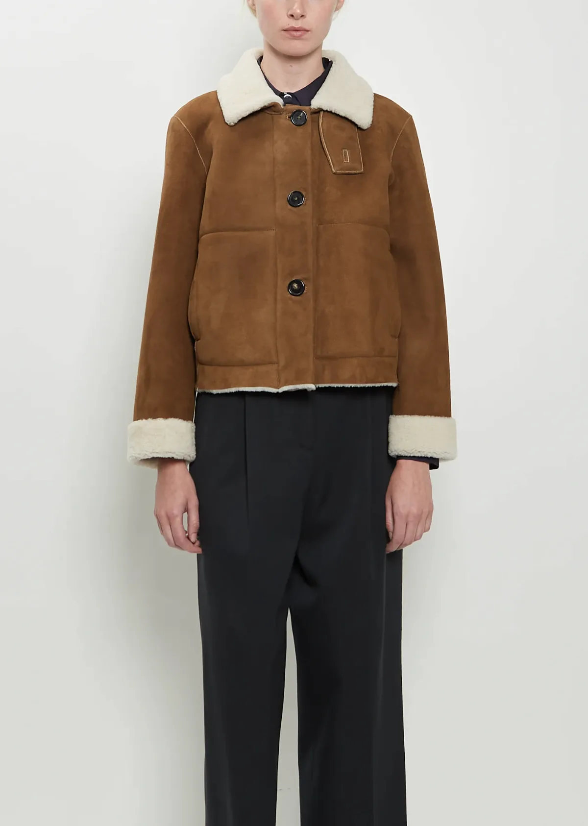 Cropped Shearling Jacket by Margaret Howell