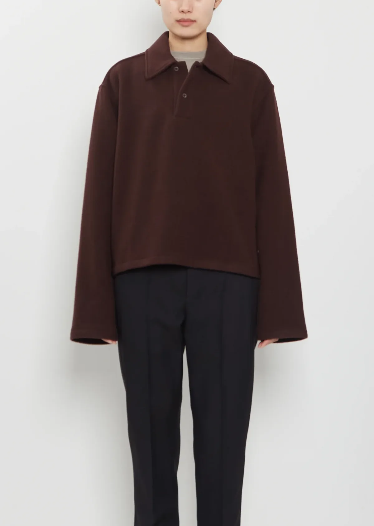 Wool Fleece Polo by Rier