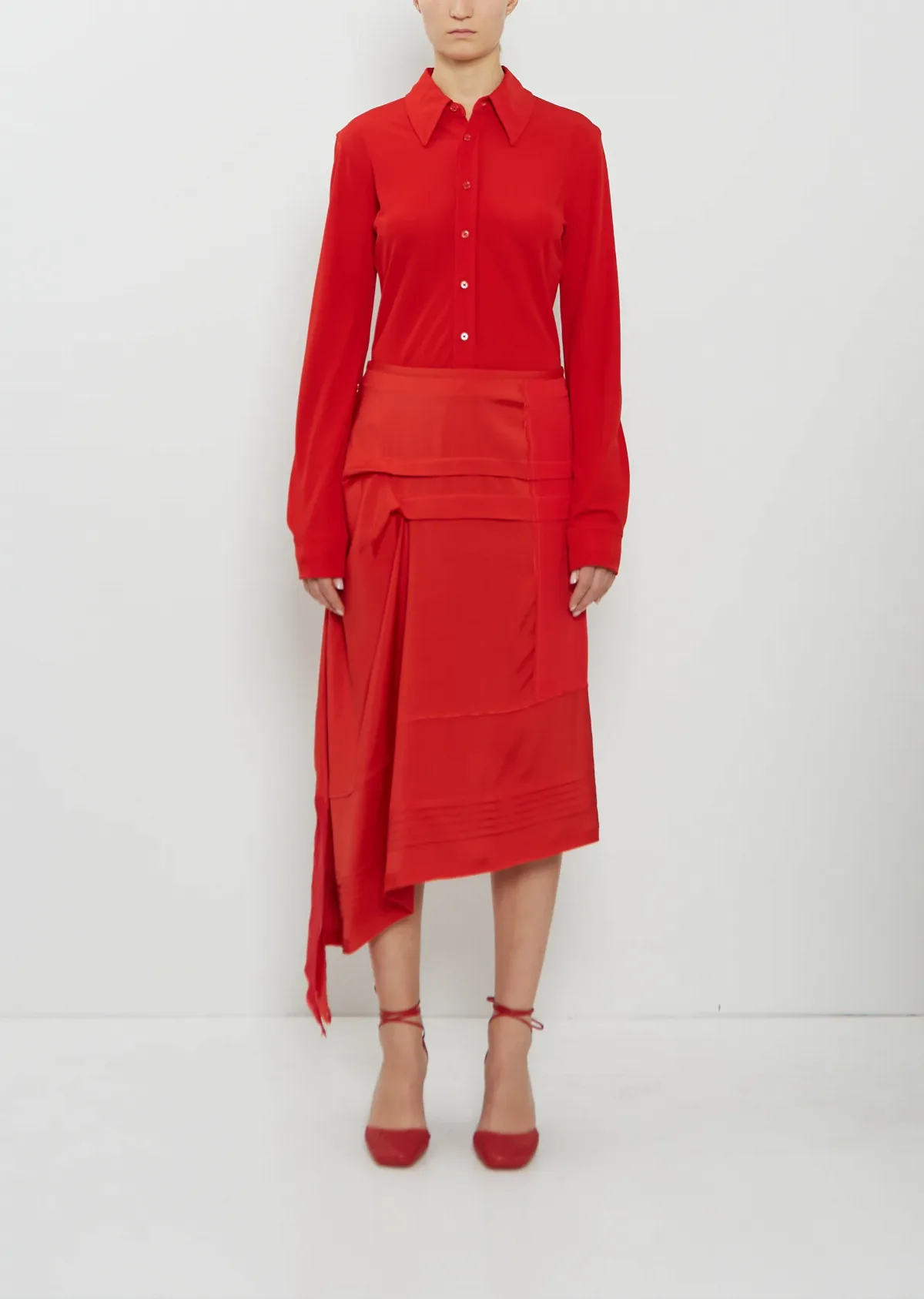 Silk Blend Pleated Skirt by Lemaire