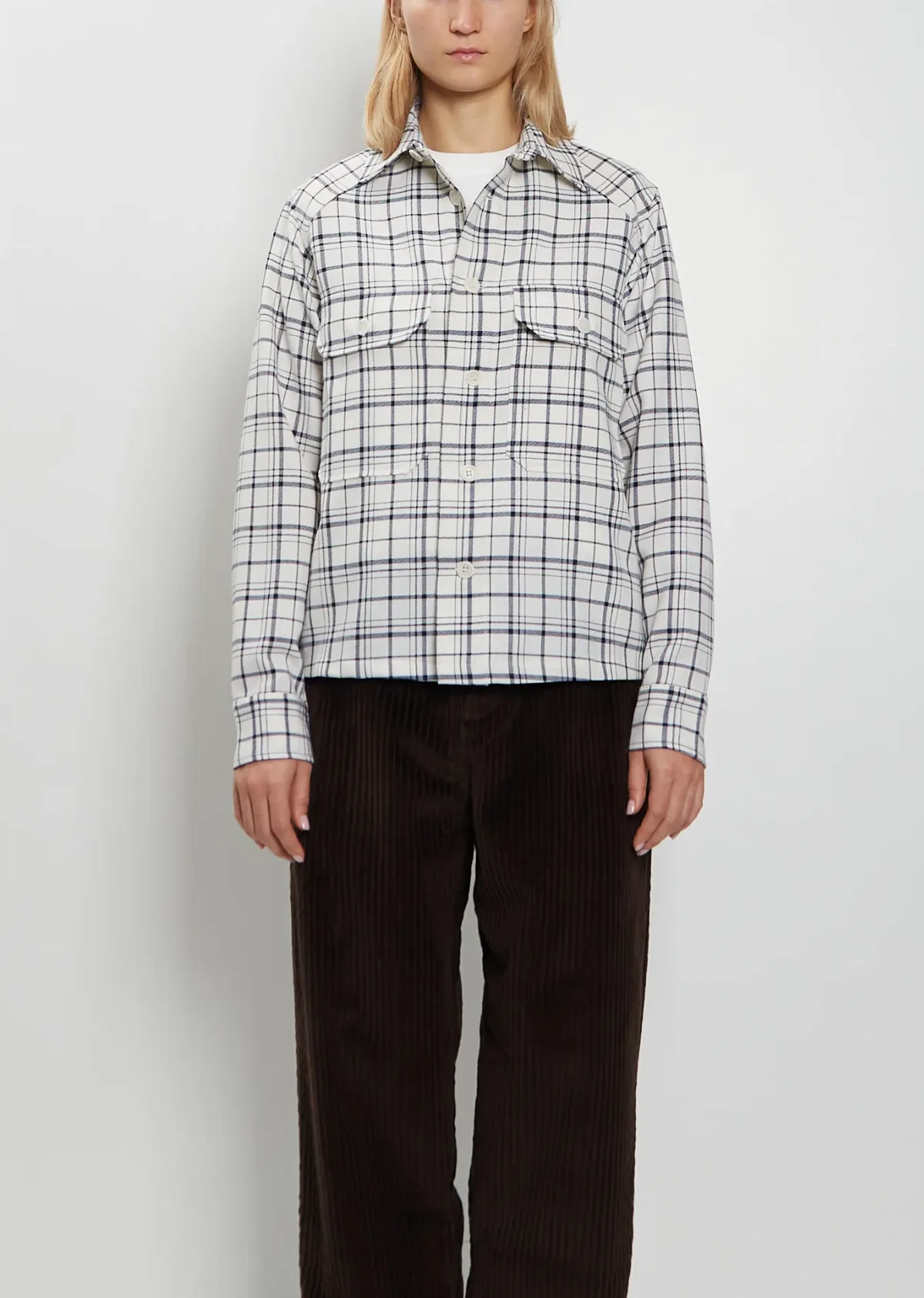 Juergen Wool Check Overshirt by Meta Campania Collective