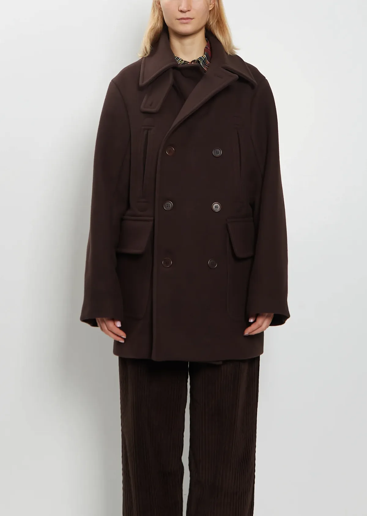 Serge Boiled Wool Peacoat by Meta Campania Collective