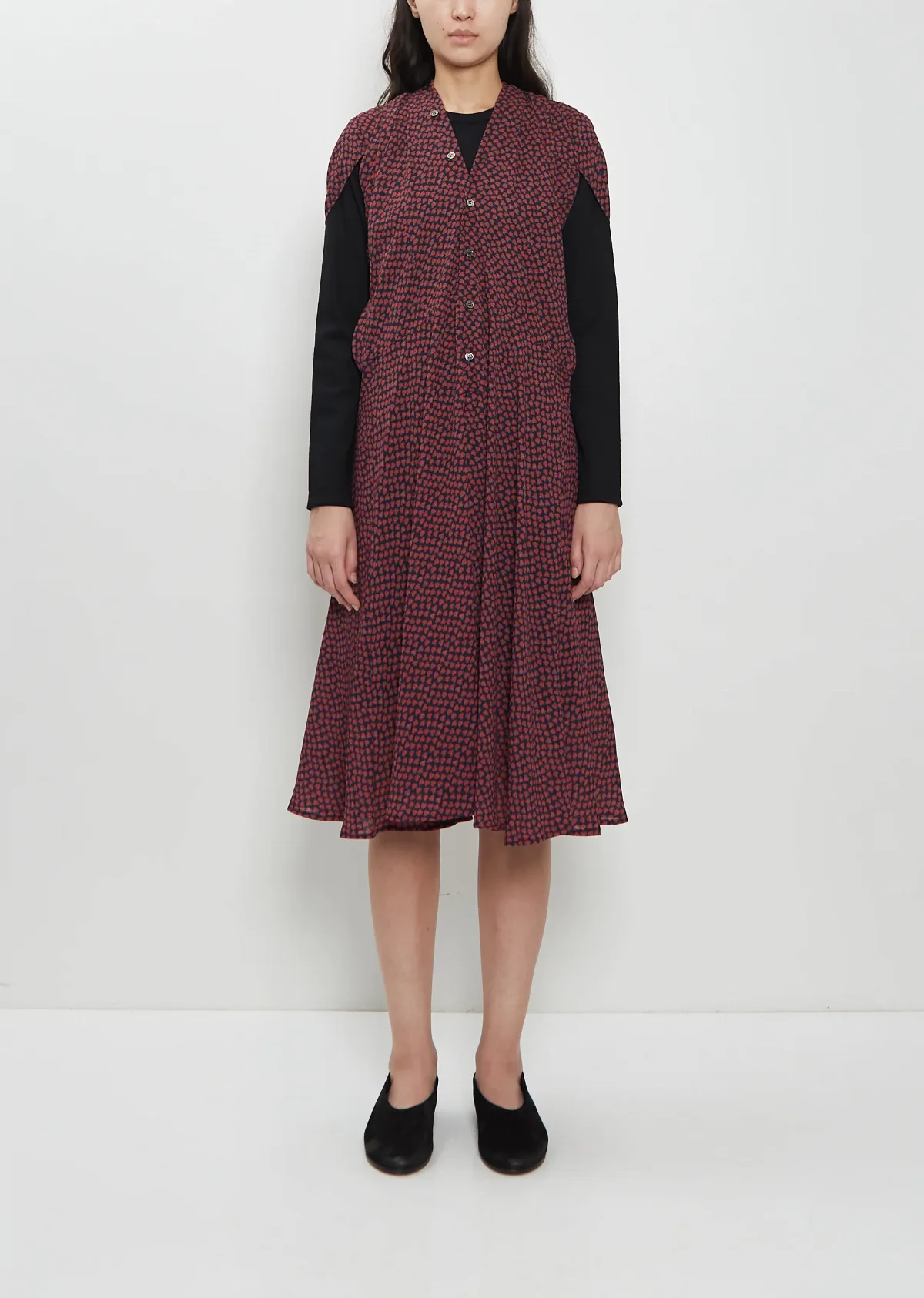 Georgette Flower Print Layered Dress by Junya Watanabe