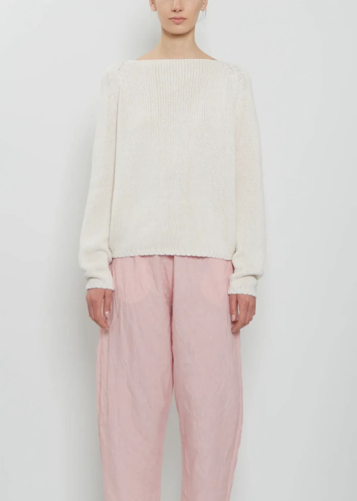 Boat Neck Silk Sweater by Apuntob