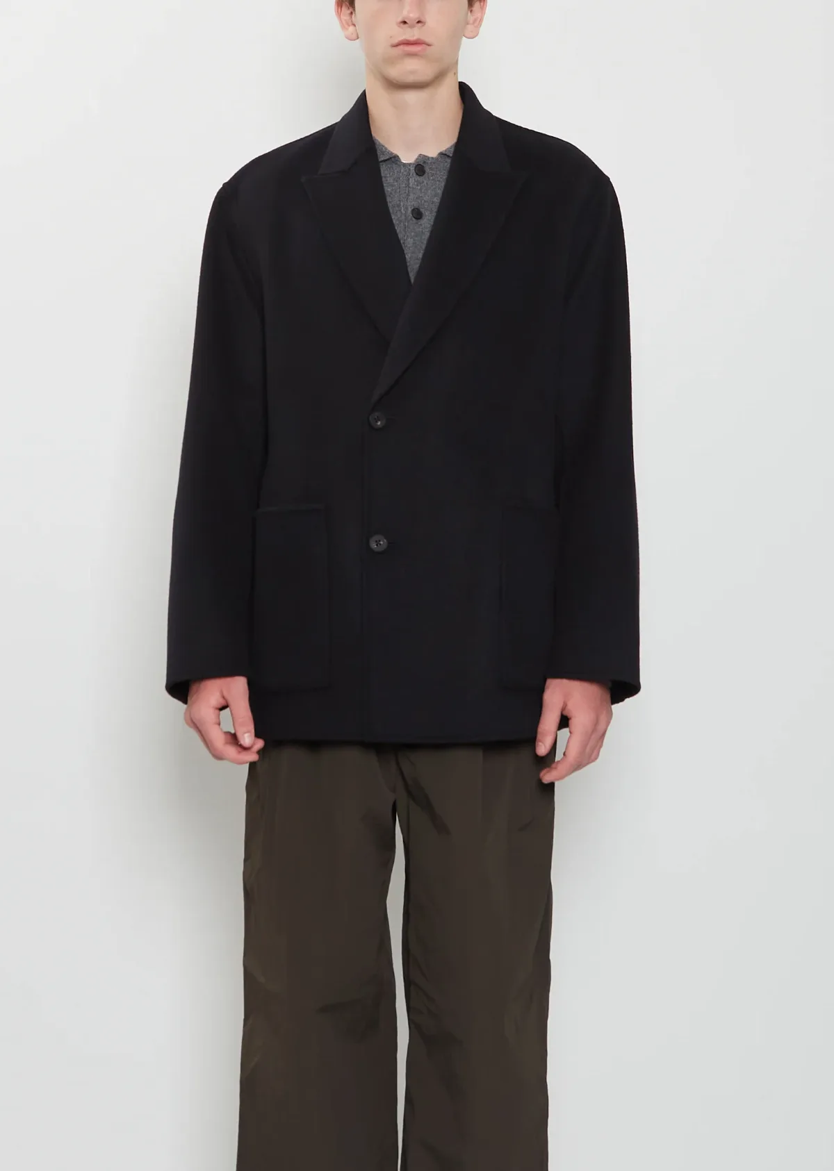 Wool Cashmere Peak Lapel Jacket by Ssstein Men