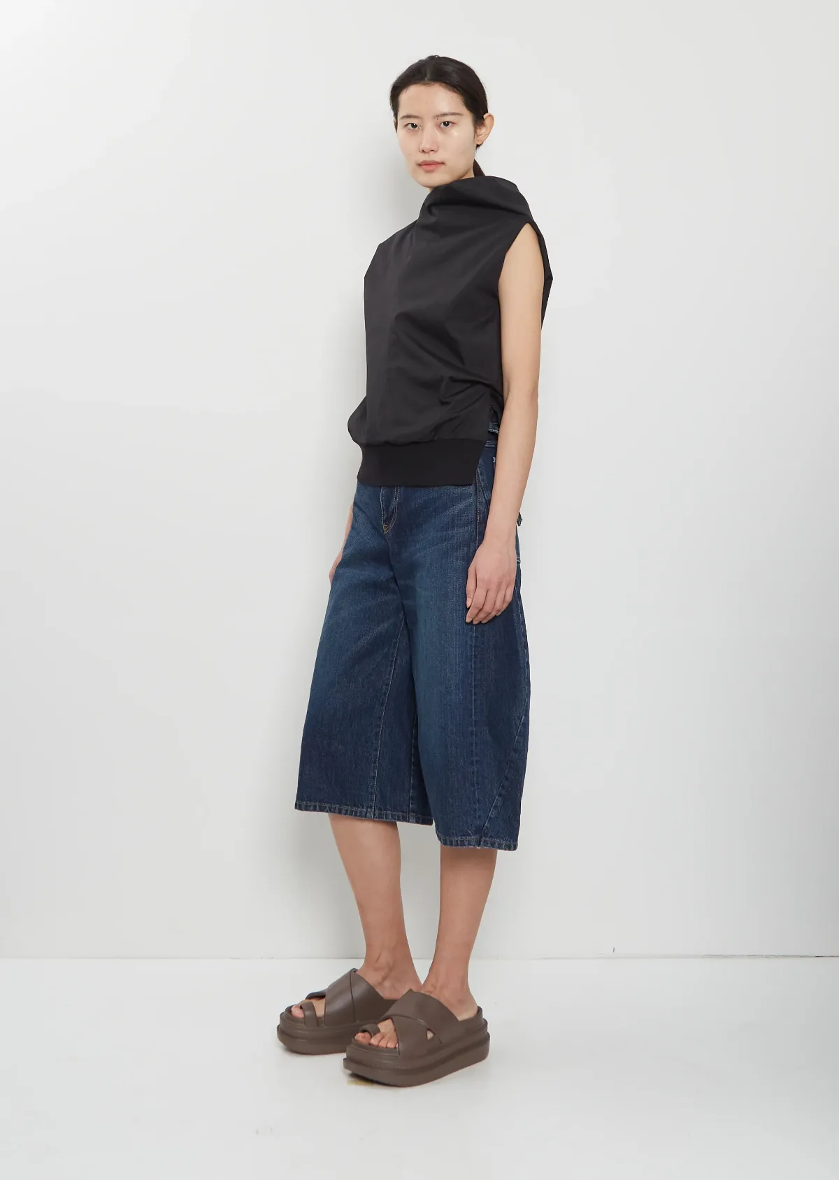 Denim Cropped Pants by Sacai