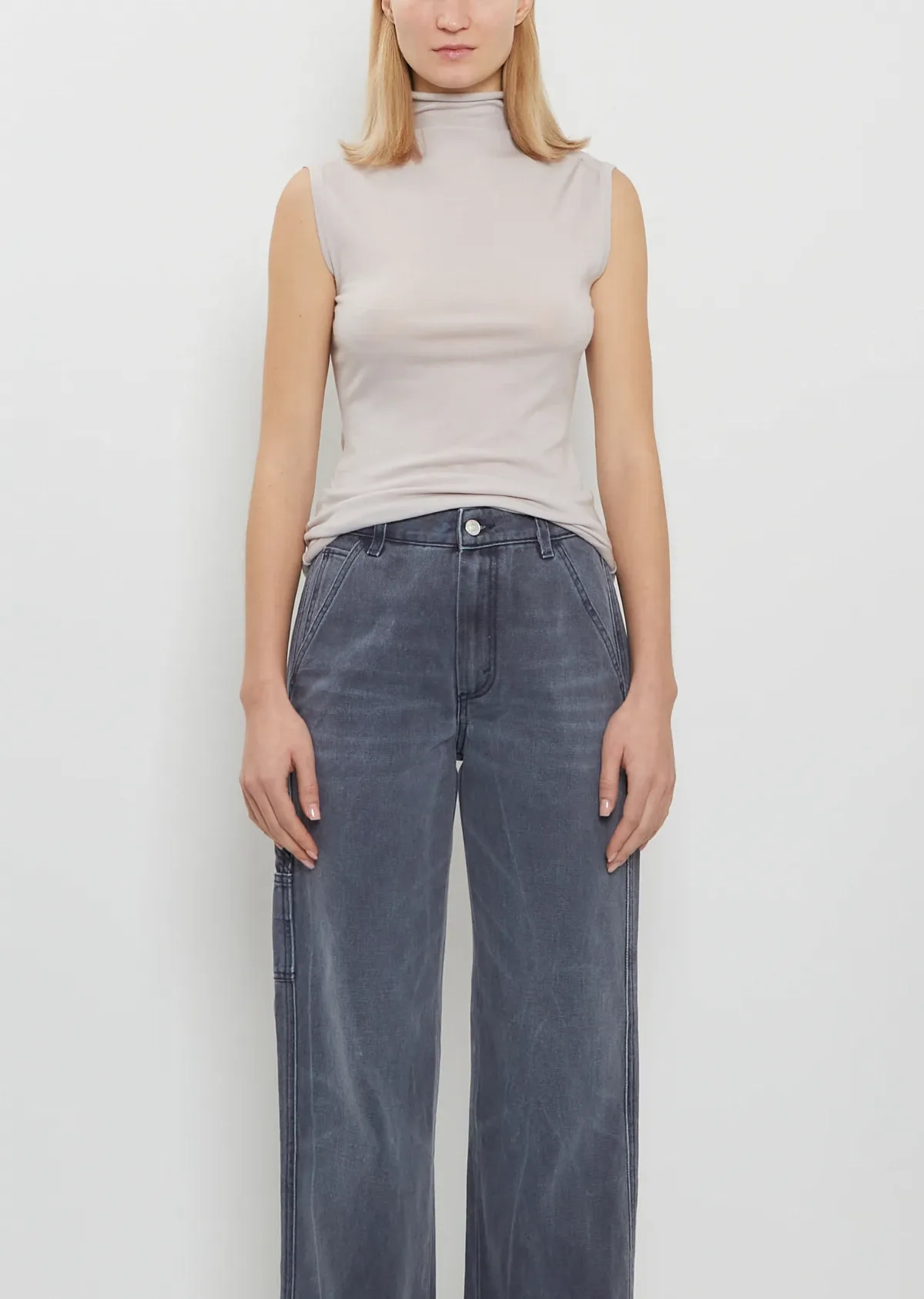 Roll-Neck Merino Wool Tank by 6397