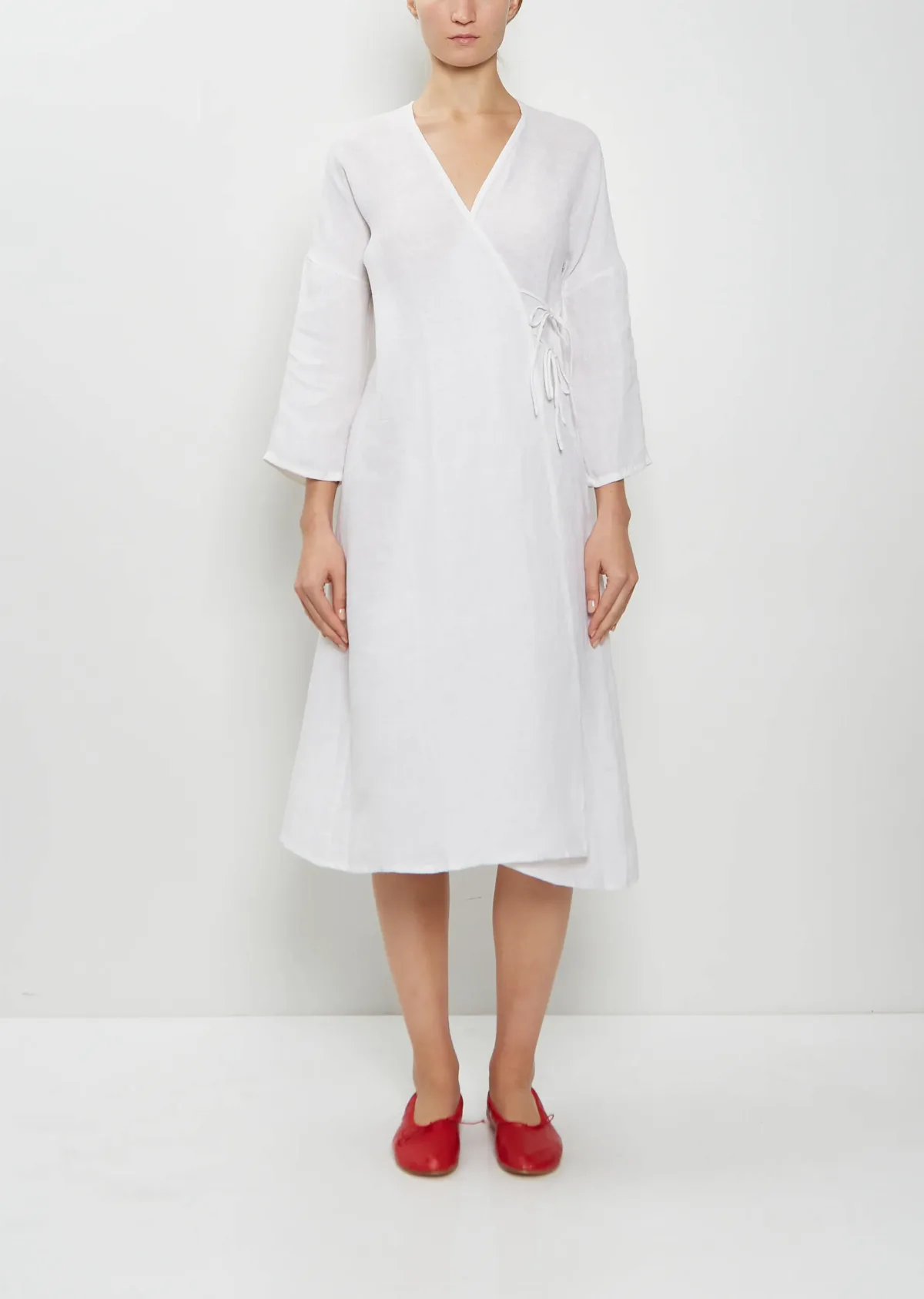 Handwoven Linen Wrap Dress by Dosa