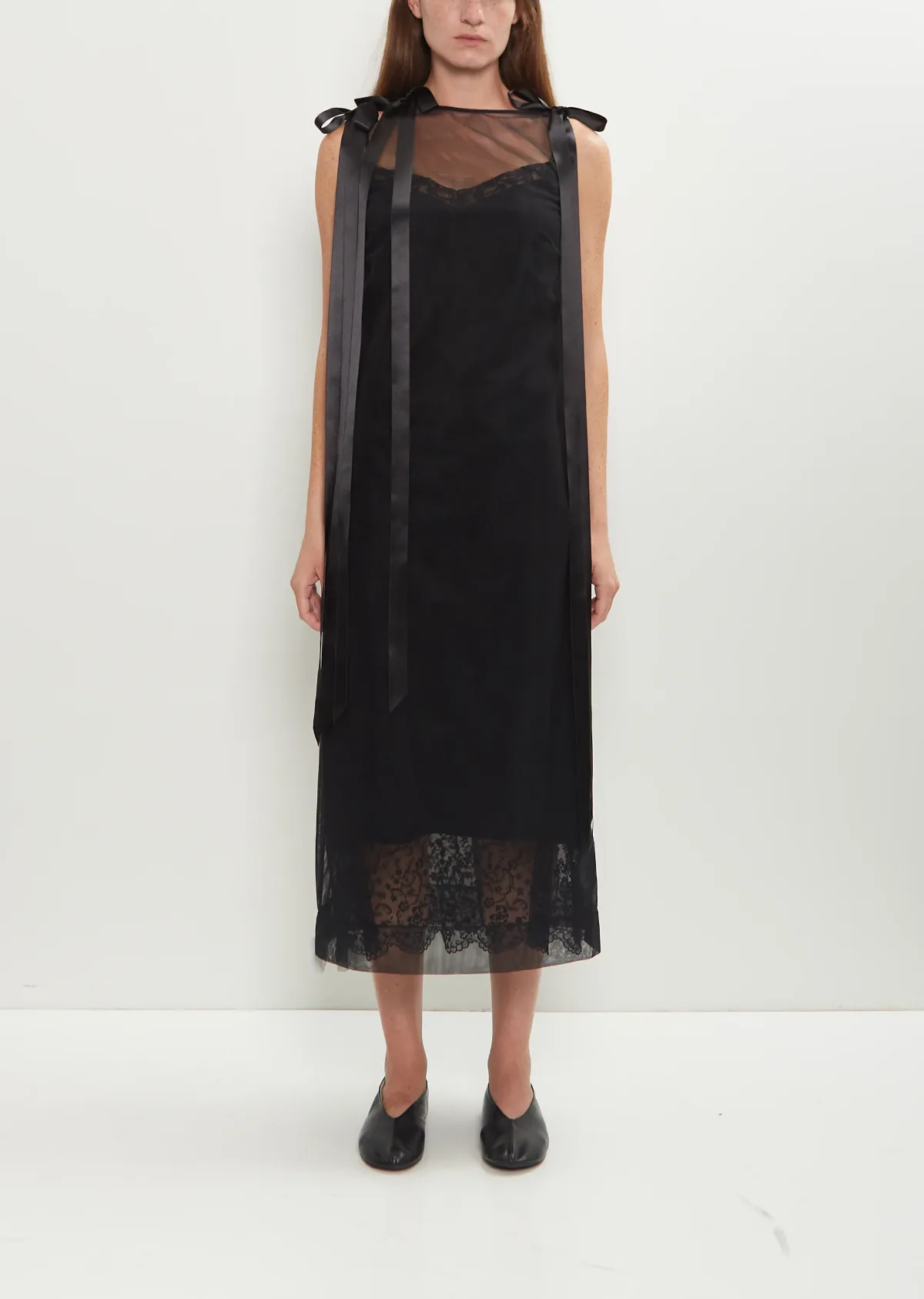 Sheer Tulle Satin Bows Dress by Simone Rocha