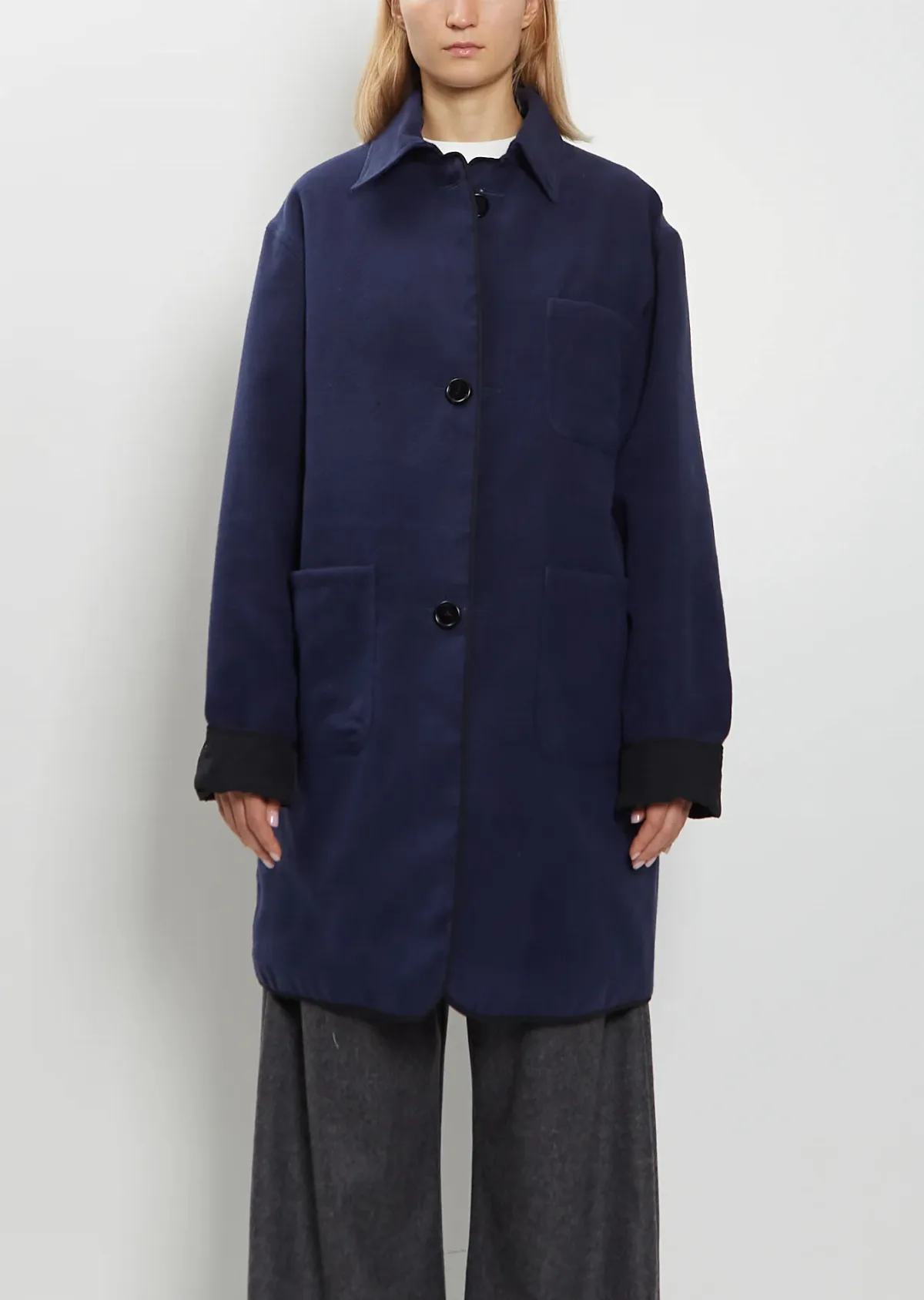 Andy Reversible Quilted Nylon Silk Coat by Meta Campania Collective