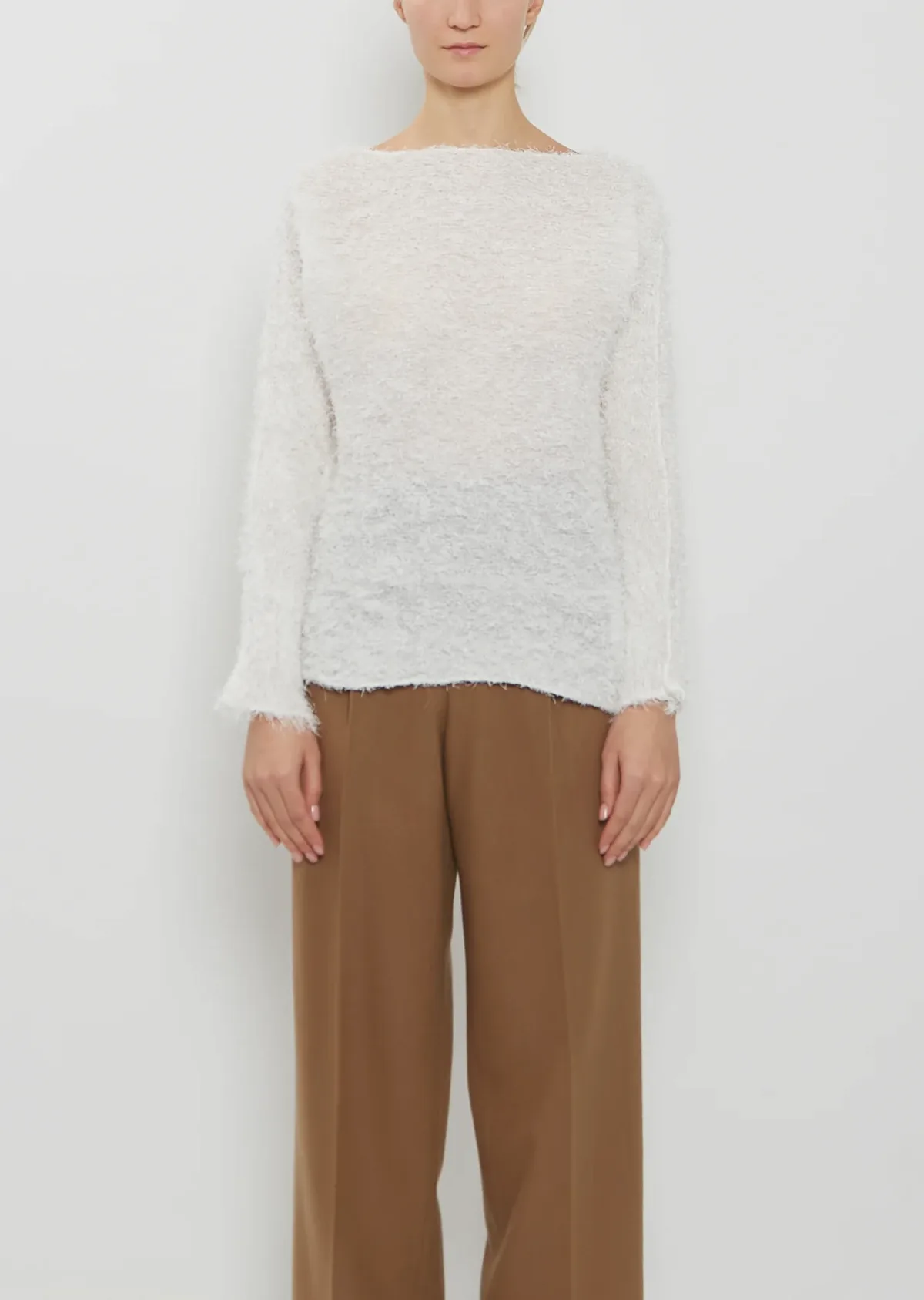 Shifted Fuzzy Pleats Sweater by Issey Miyake