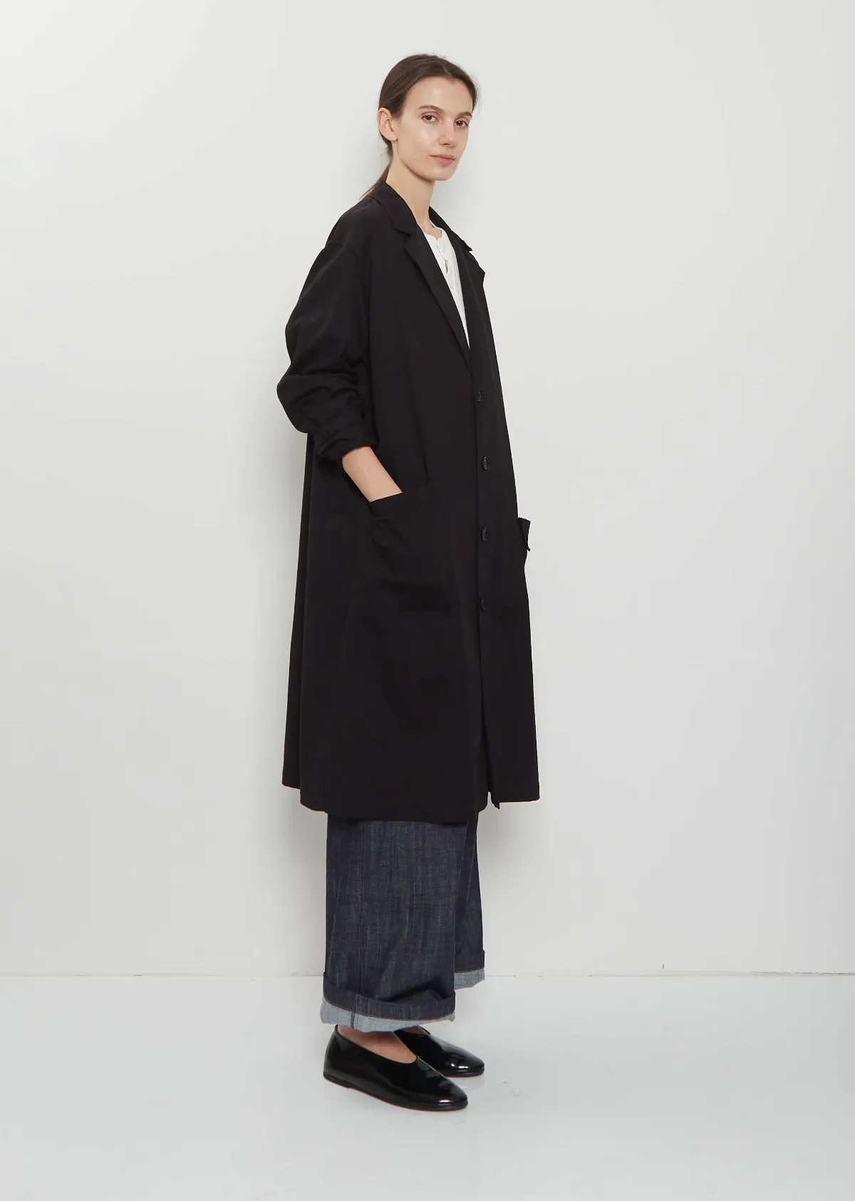 Asymmetric Long Cotton Jacket by Ys