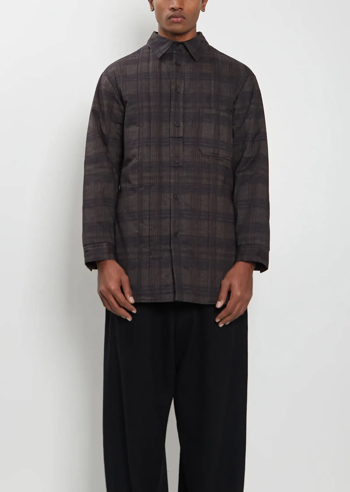 Plaid Padded Cotton Shirt by Yohji Yamamoto Pour Homme