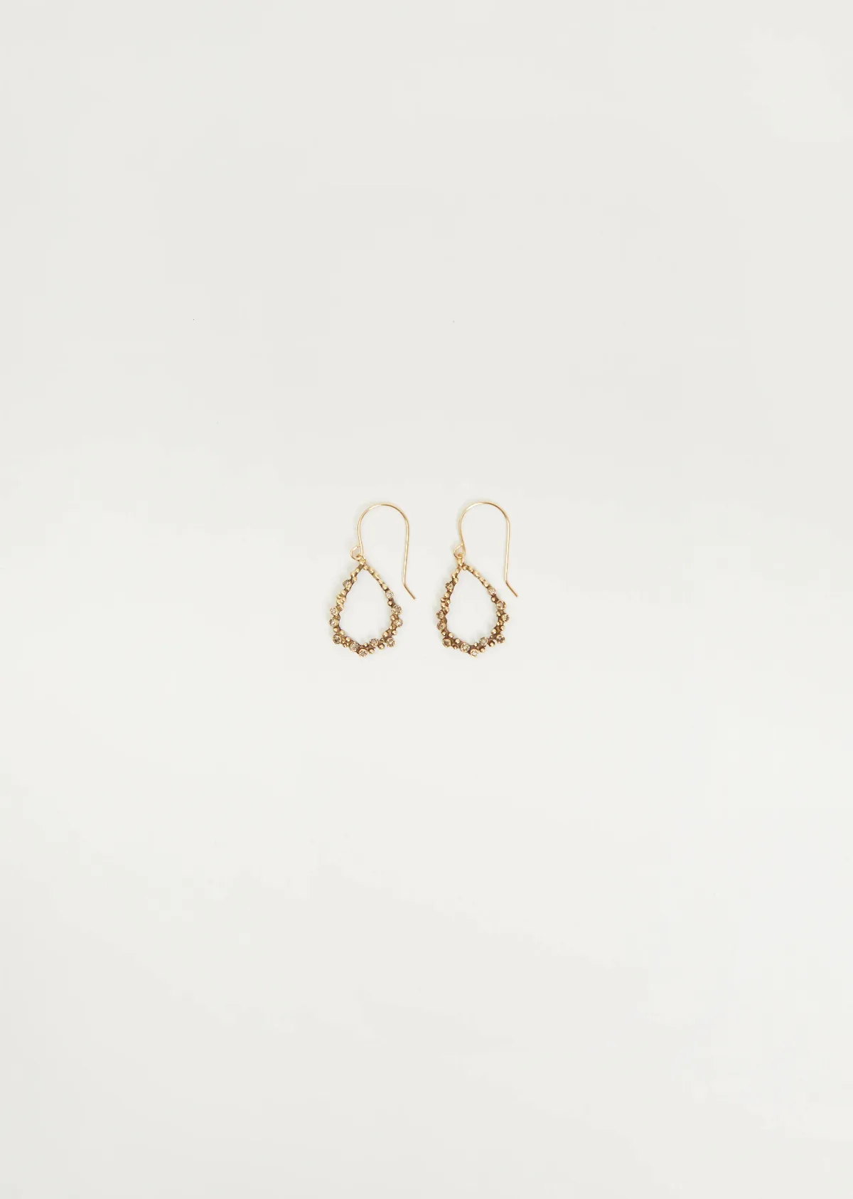 Bijoux Tsubu Droplet Hoops 14k YG by Noguchi Bijoux