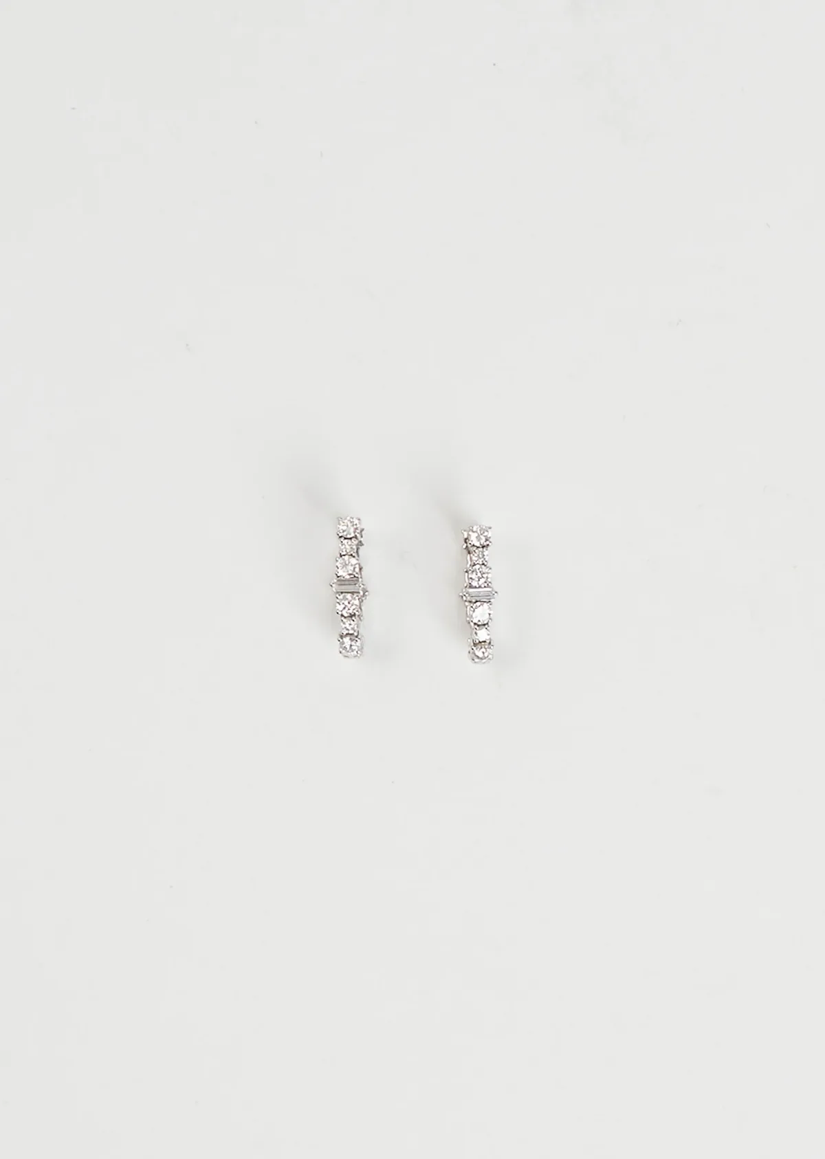 White Diamond Rivulet Spread Oval Hoops 18k WG by Ileana Makri
