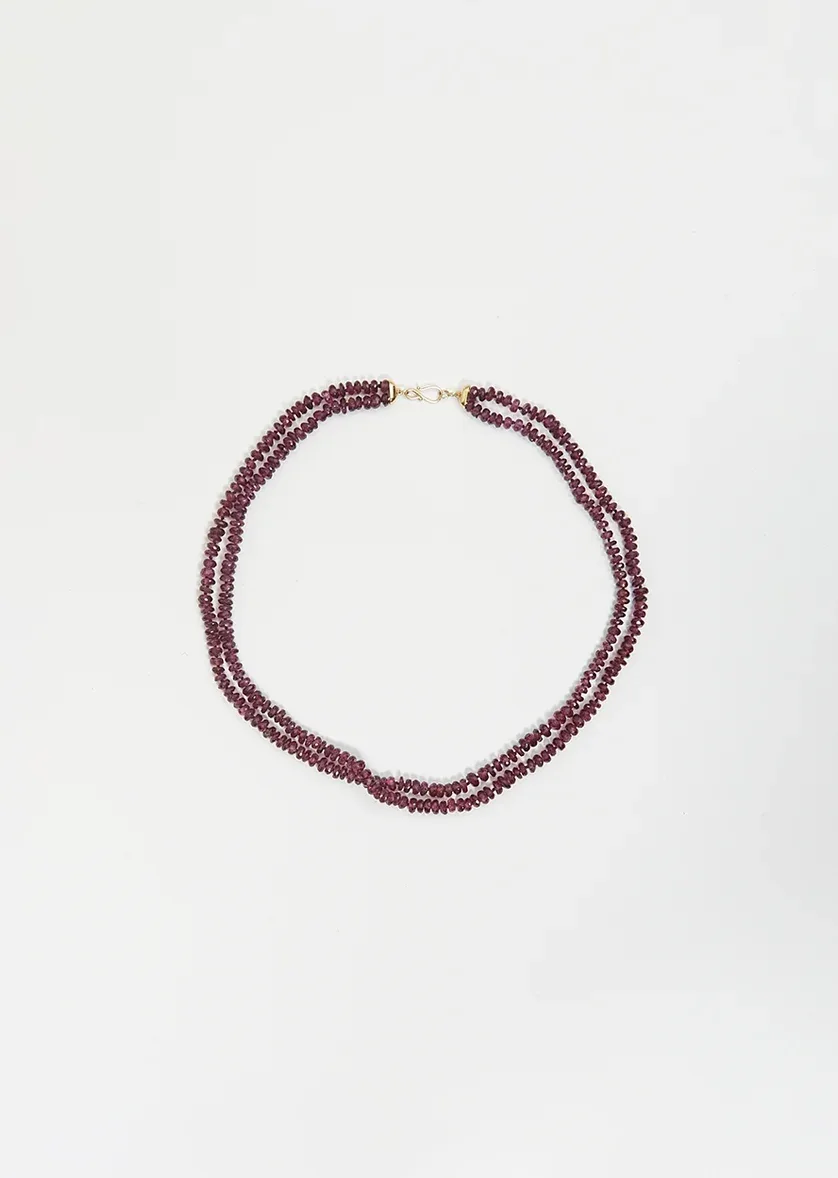Rhodolite Garnet Double Beaded Necklace 244 37cm by Ileana Makri