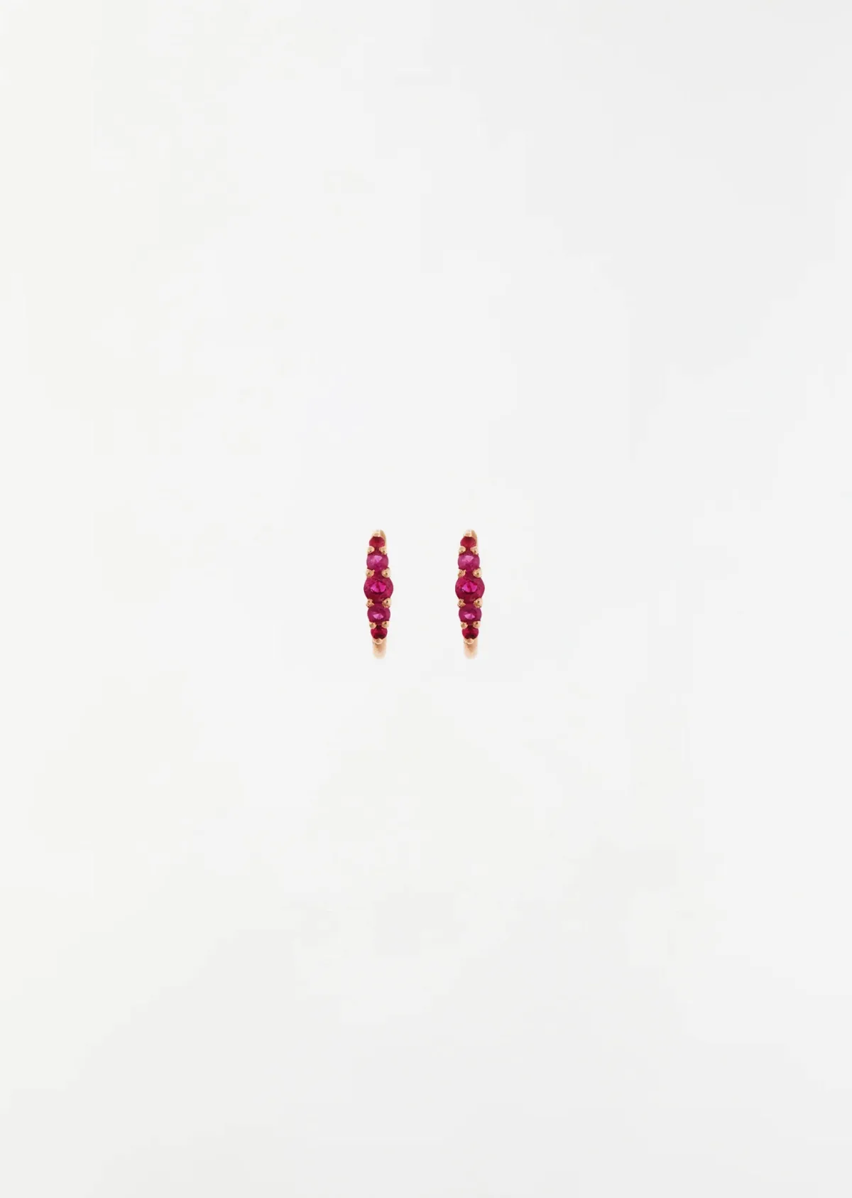 Ruby Rivulet Medium Oval Hoops 14k Rose Gold by Ileana Makri
