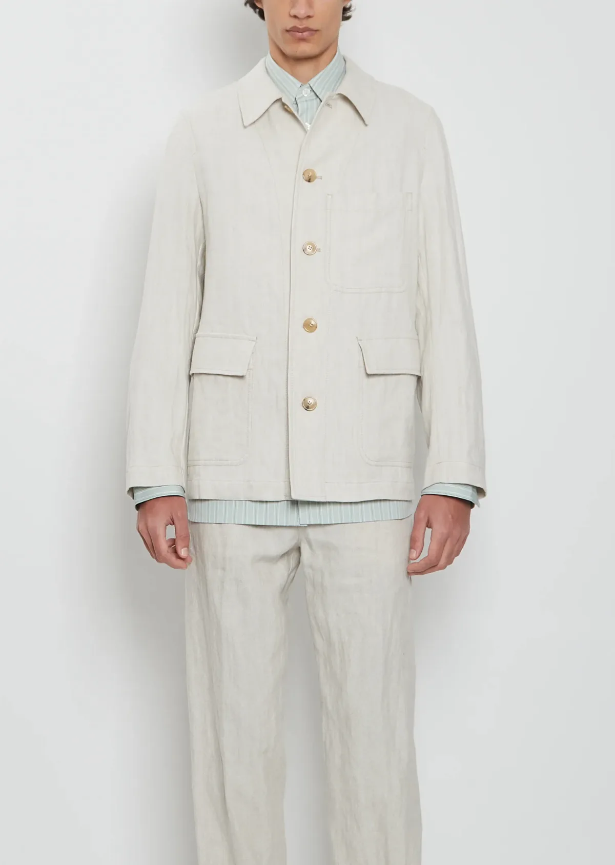 Braxton Cotton Linen Jacket by Dries Van Noten