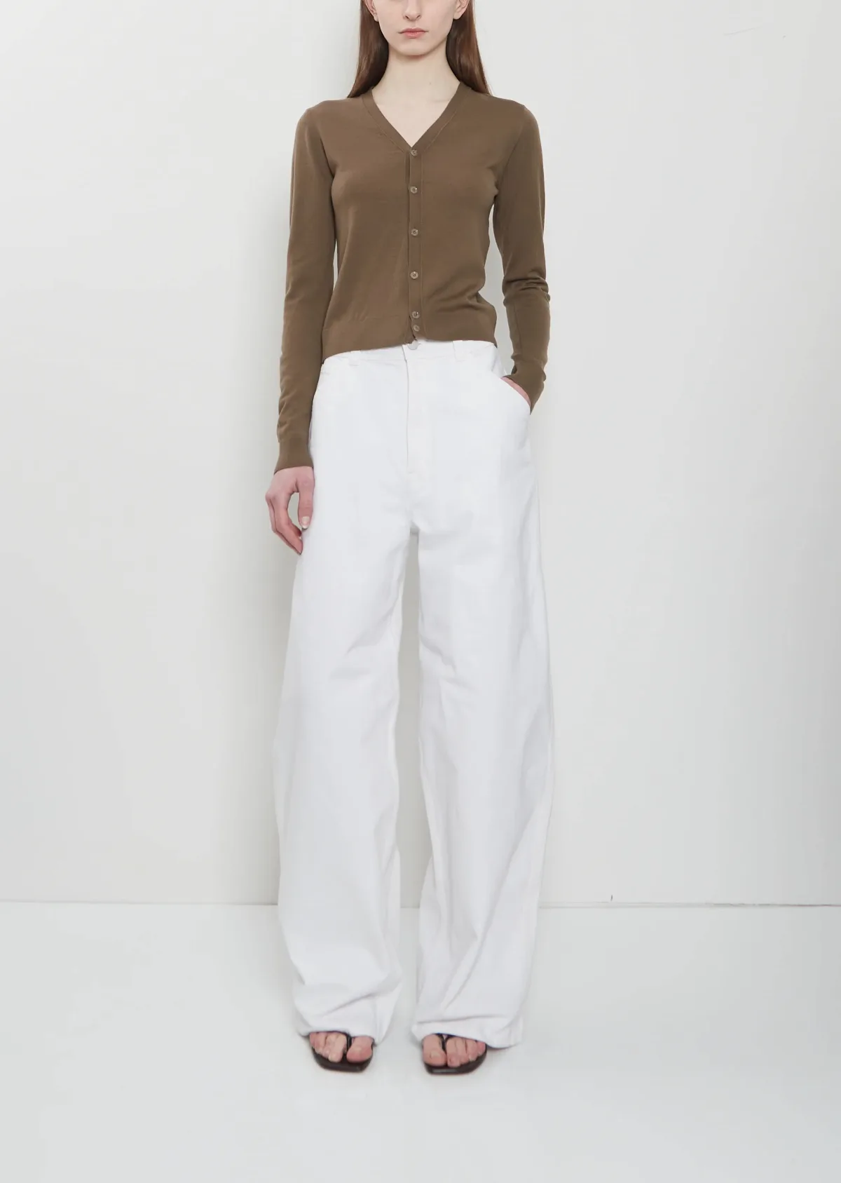 Large Curved Cotton Pants by Lemaire