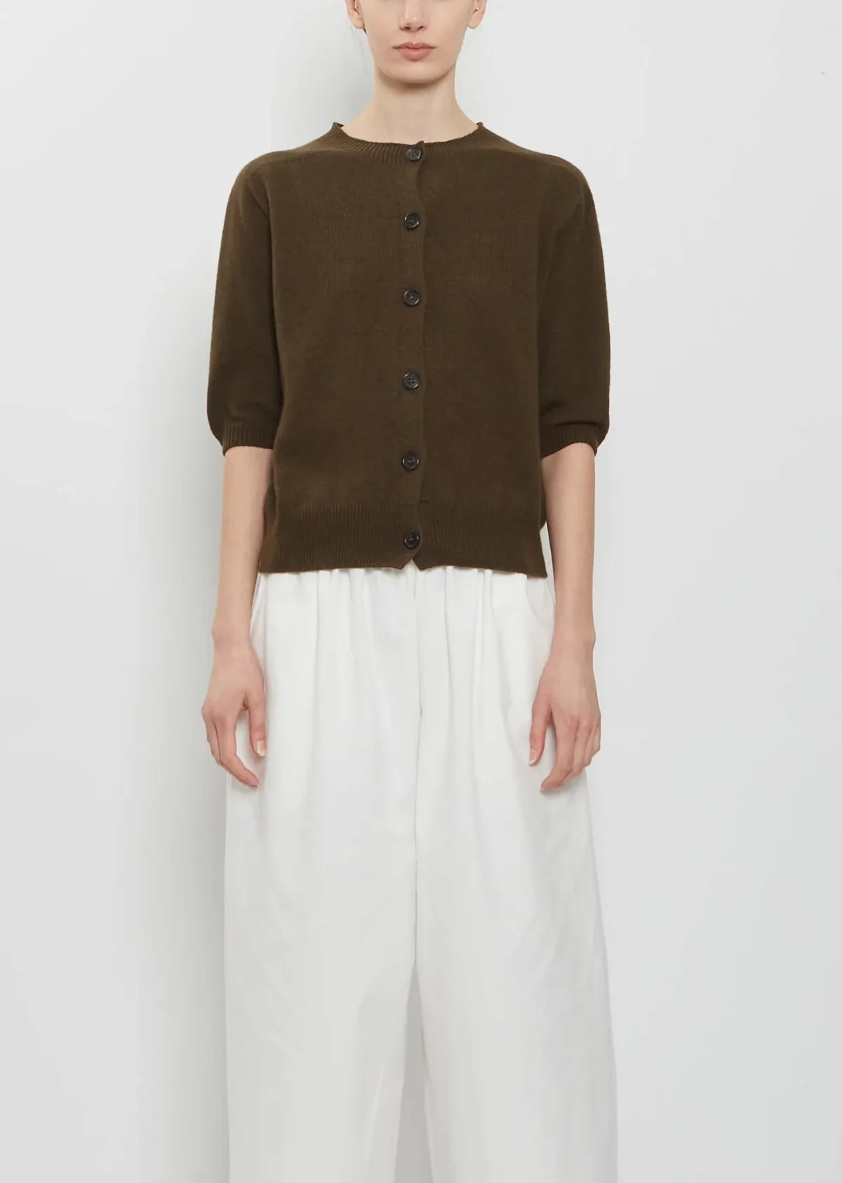 Short Sleeve Cashmere Cotton Cardigan by Margaret Howell