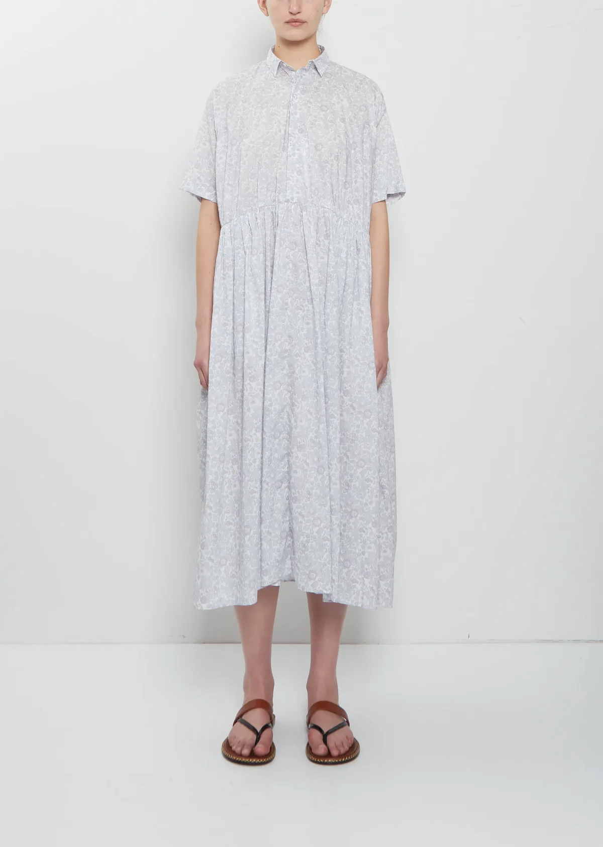 Short Sleeve Classic Gathered Dress by Toujours