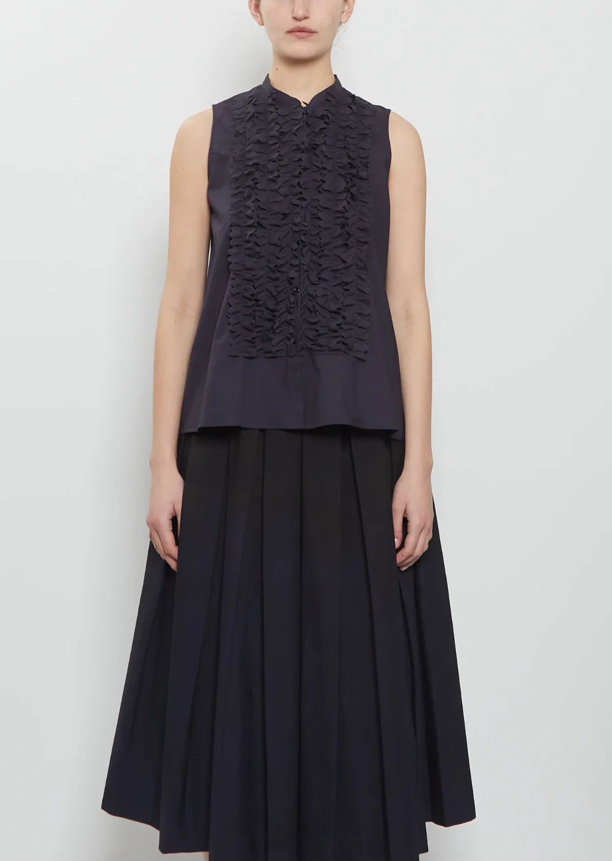 Valerie Typewriter Cotton Ruffles Top by Cole De Curiosits