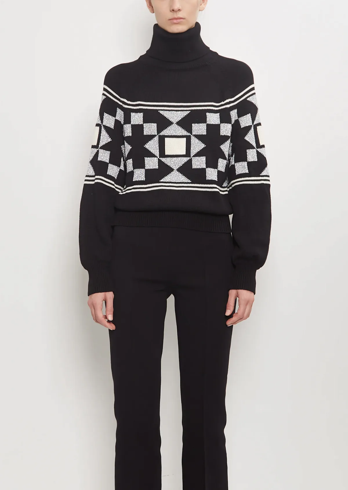 Cotton Lara Fairisle Turtleneck Sweater by High Sport