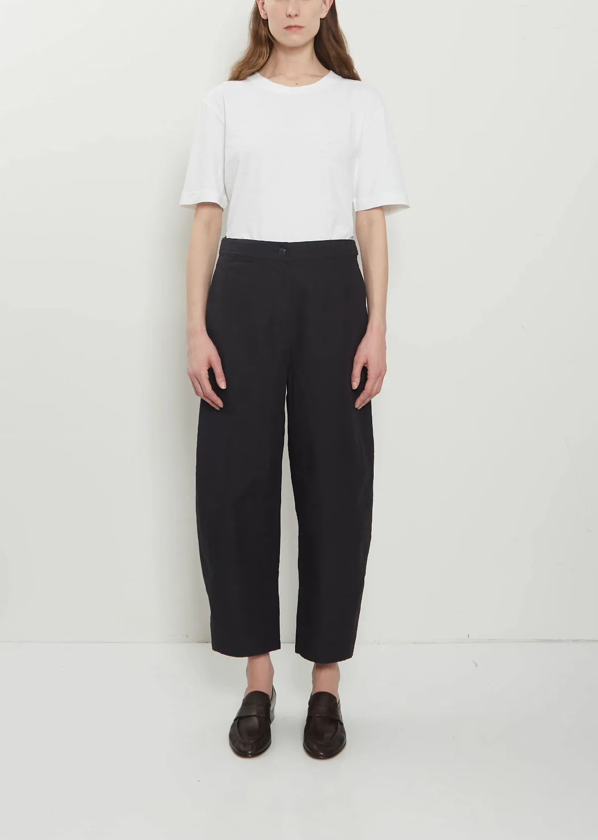 Barrel Leg Cotton Linen Trousers by Mhl by Margaret Howell