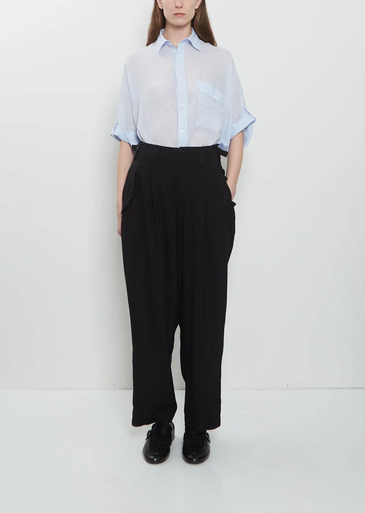 Pleats Wide Twill Pant by Ys