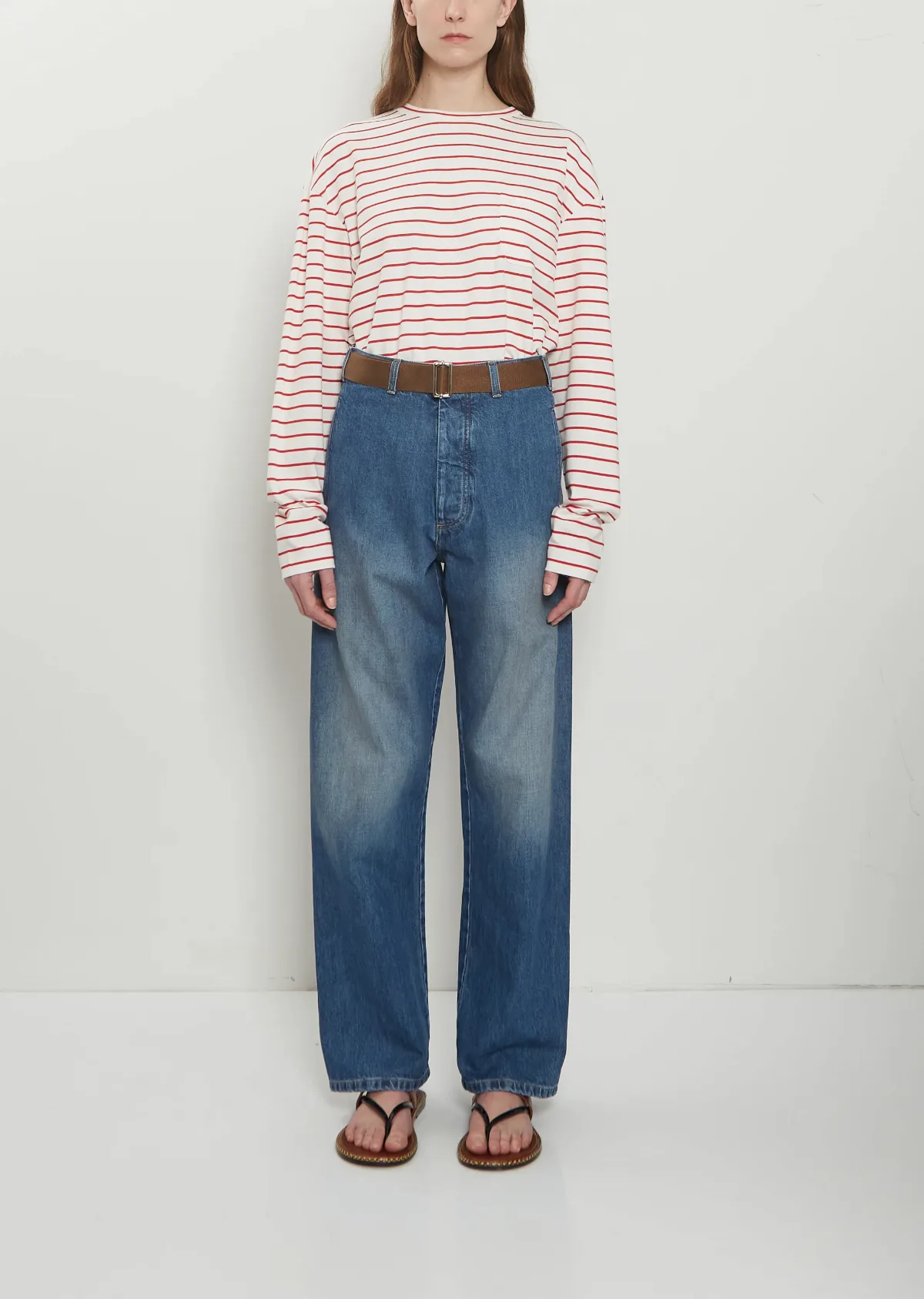 Plan C Belt Denim Trousers by Plan C