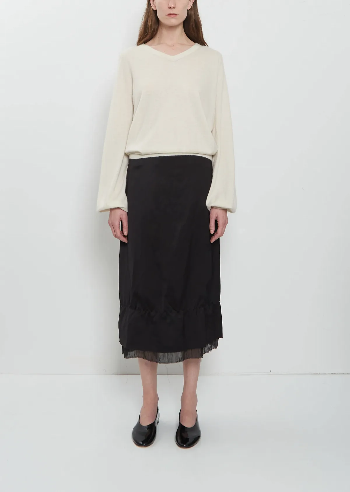 Layered Satin Skirt by Totême