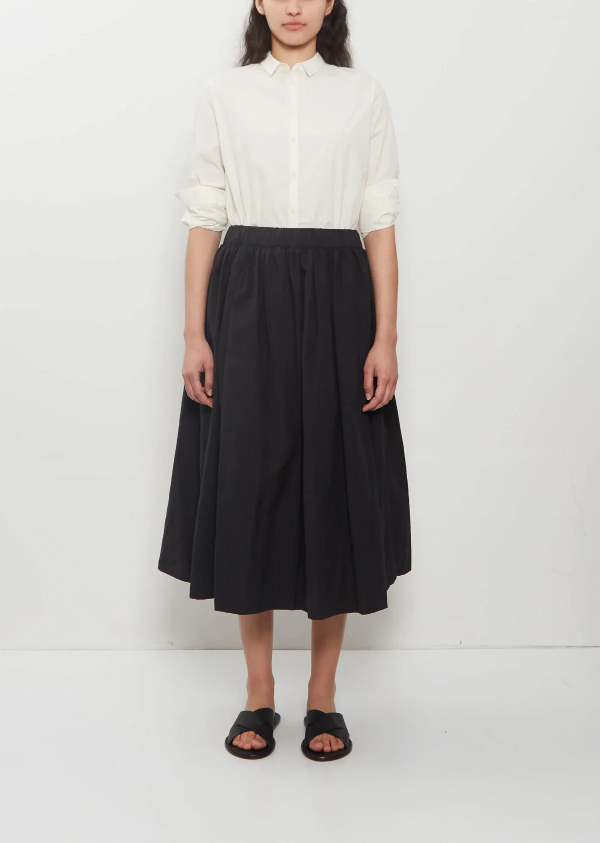 Technical Poplin Gathered Skirt by Apuntob