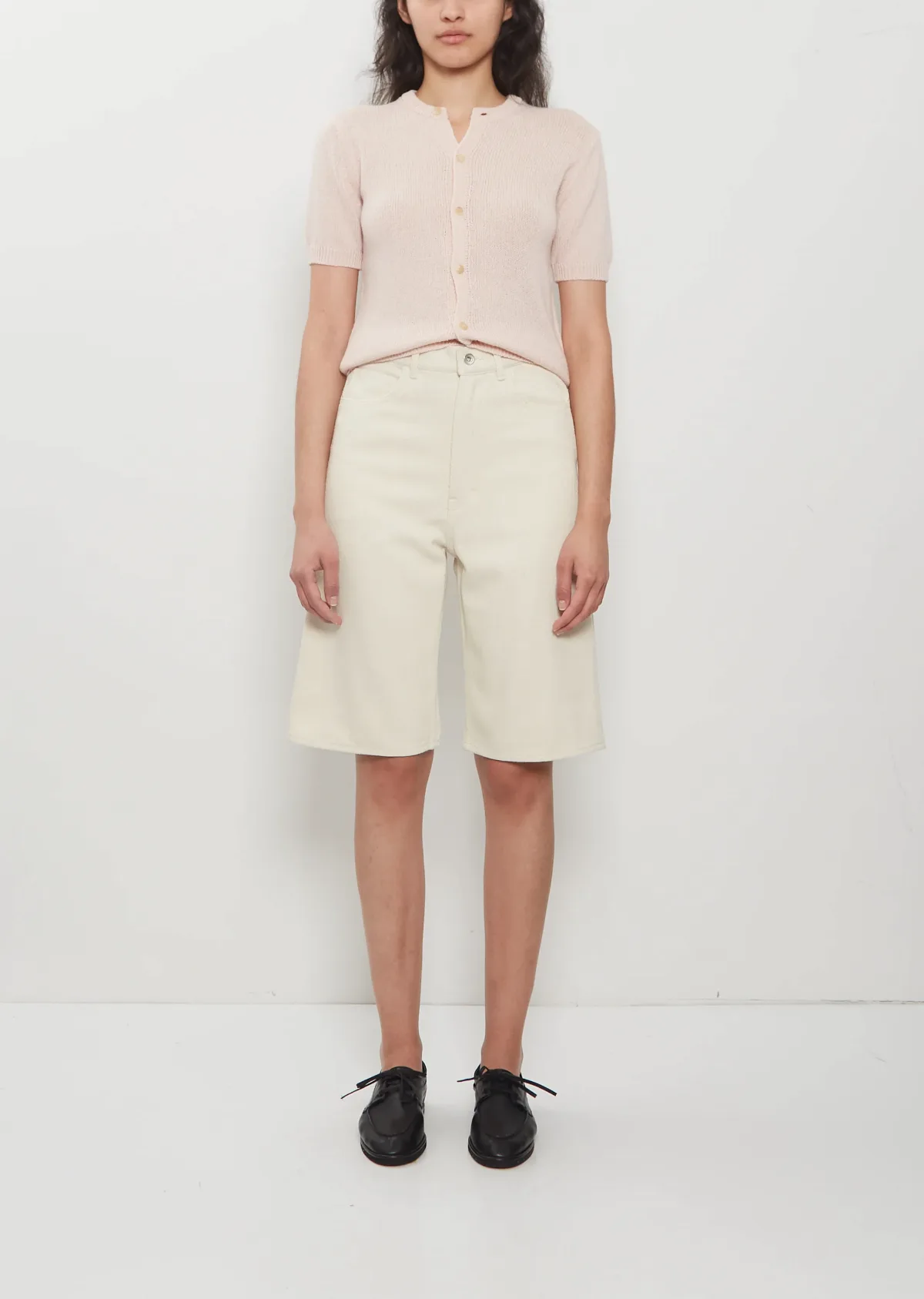 Silk Denim Wide Shorts by Auralee