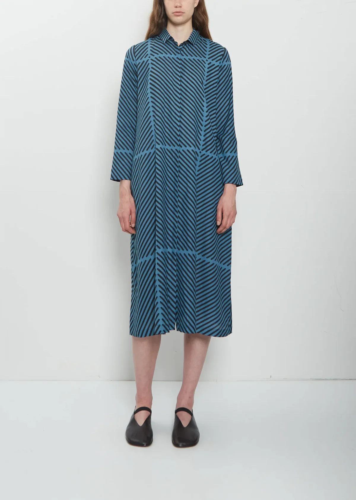 Stick Slash Silk Cotton Dress by Min Perhonen