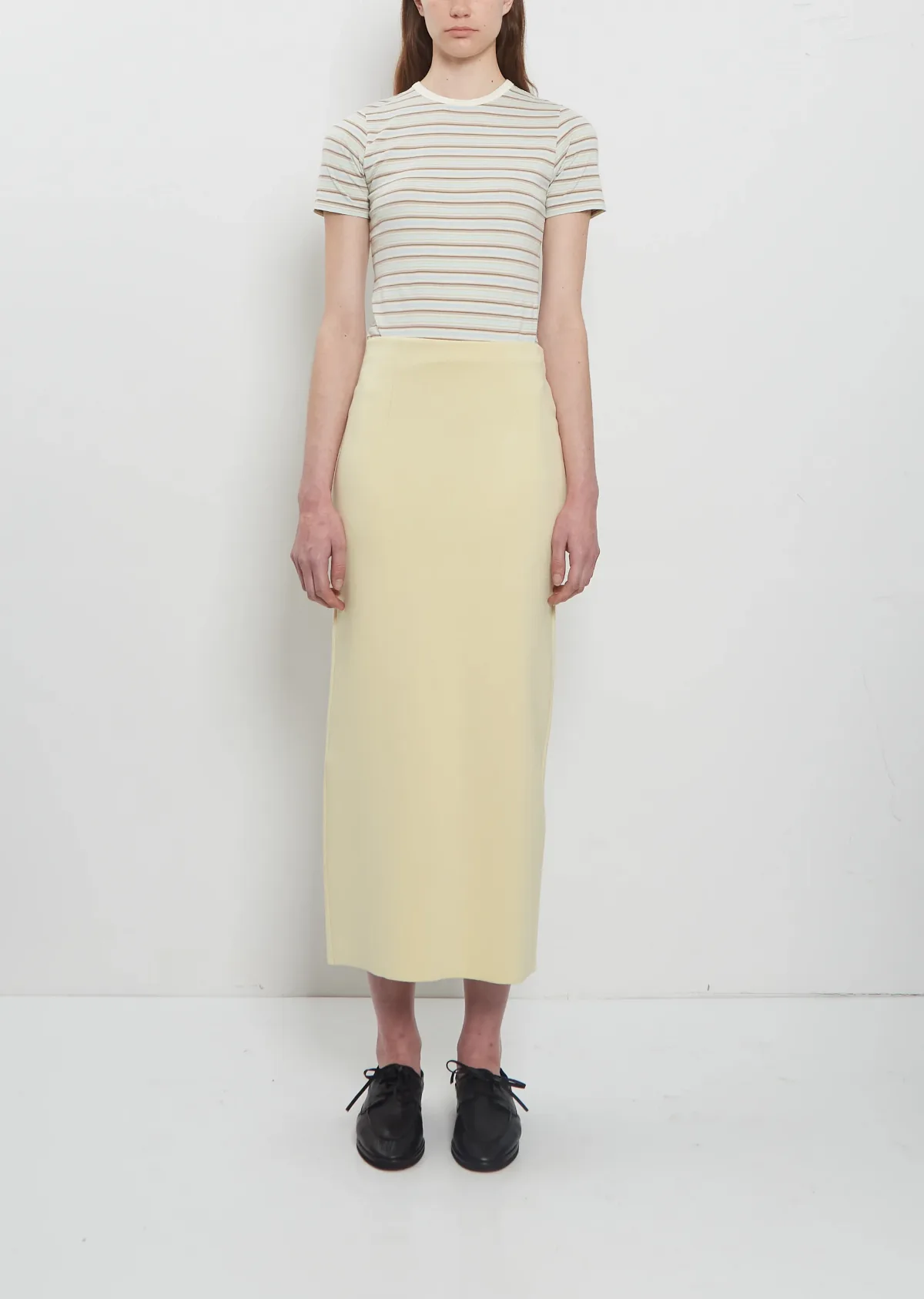 Doubled Faced Silk Cotton Knit Skirt by Auralee