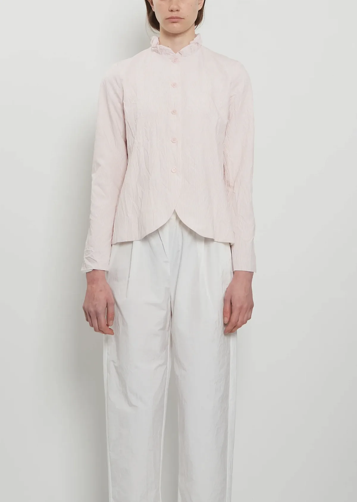 Crinkle Tafetta Ruffle Collar Jacket by Apuntob