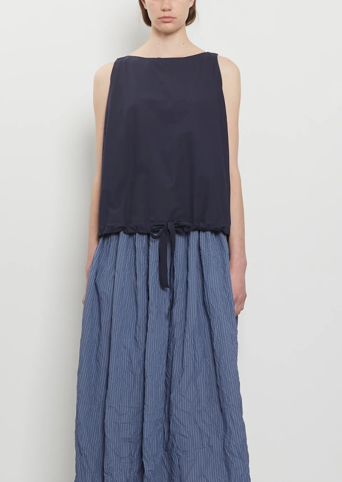 Cotton Poplin Balloon Hem Tank by Apuntob